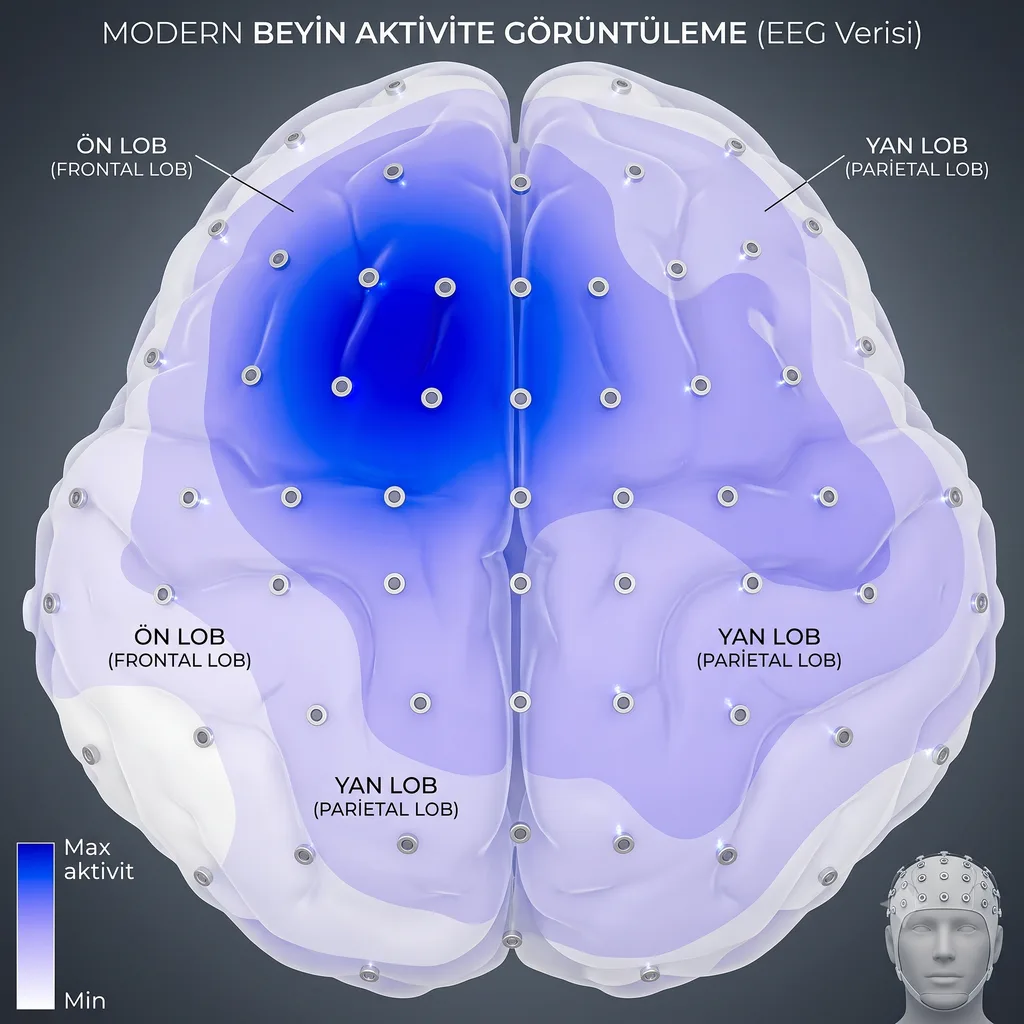 Sahaja Yoga meditasyonu sırasında EEG ile ölçülen modern beyin aktivitesi görüntüsü ve frontal korteks bölgeleri