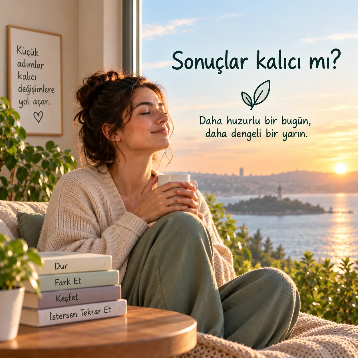Meditasyon sonuçlarının zaman içinde kalıcılığını anlatan görsel